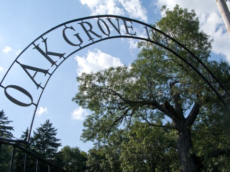 The arch over entrance to Oak Grove Cemetery, Eagle, Wisconsin.