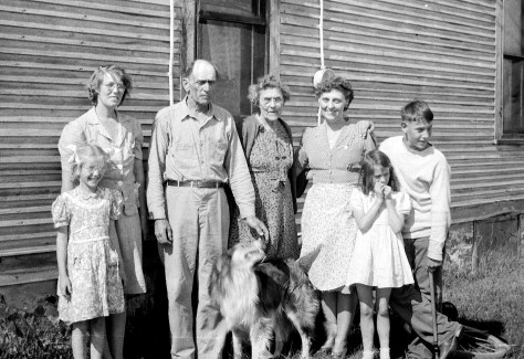 Walter Treutel with second wife Vera (at left), sister Emma Carlin, daughter Ruby Hanneman and grandchildren Lavonne and David D. Hanneman.