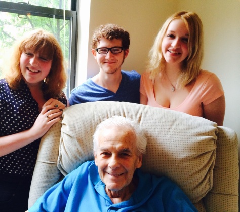 Samantha, Stevie and Ruby with Gramps.