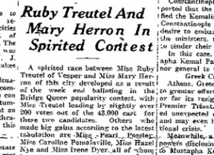 Ruby Treutel was in the thick of it at the beginning, but eventually fell behind in voting.