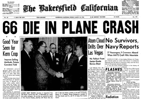 The Bakersfield, California paper from March 22, 1955.