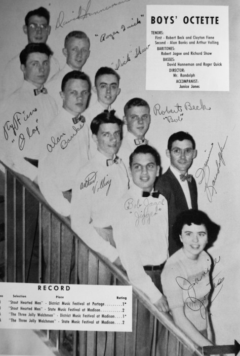 The "State Men" had their own page in the Mauston High School yearbook in 1951.