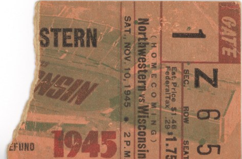 The ticket stub was like an invitation to re-live the 1945 homecoming game.