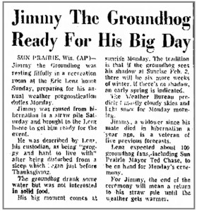 Jimmy made front-page news in The Troy Record in New York in 1970.