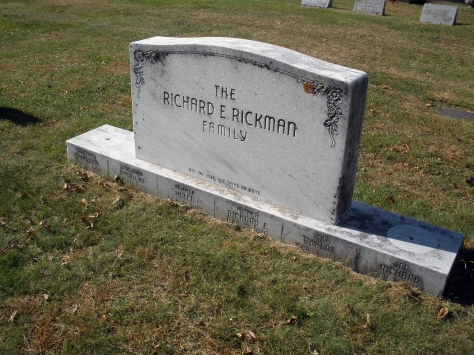 The six members of the Richard E. Rickman family are buried at Forest Hill Cemetery in Wisconsin Rapids.