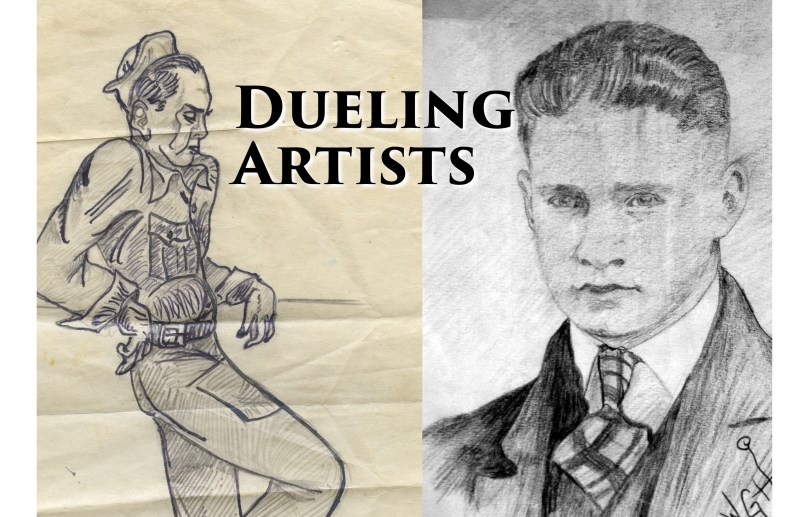 Carl and Wib Hanneman as Dueling Artists